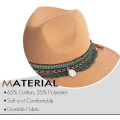 Miniatyrbilde 5 av 5: Damefilt Fedora-hatt med bred brem Panama-hatter med dusk