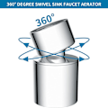 Miniatyrbillede 4 af 5: Haneperlator, 360° drejelig haneperlator, dobbeltfunktion 2-strålespray hanehoved, haneudskiftningsdele 55/64 tomme hun
