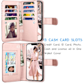 Miniatyrbillede 3 af 5: Pung pung til iPhone 13 Pro Max (6,7 tommer) 2021 Luksus ID Kontanter Kreditkort Slots Holder Bærepose Folio Flip PU Læder- Rose Gold