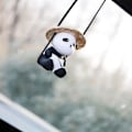Pikkukuva 5 / 5: Sööt Pandan Keinuva Auton Peilikoriste Hauska Sisustus Takapeilikoriste (Hattu Panda)
