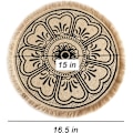 Miniatyrbilde 5 av 5: Runde vevde plassmatter i jute, sett med 6, 15 tommers bordmatter med frynser og pompom, gjenbrukbare bohemske bondegårds- og rustikke plassmatter (stil 5)