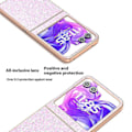 Miniatyrbild 3 av 5: Skal för Motorola Razr 50 5G Elektropläterad Telefonfodral Färgglad Glitterdesign PU+TPU Skyddsfodral Gradient Pink