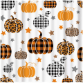 Miniatyrbilde 1 av 5: Høst Gresskar Dusjforheng Høst Halloween Thanksgiving Høst Buffalo Sjekk Farmhouse Hjem Bathtubs Baderom Forheng 72\"x72\"
