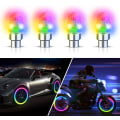 Miniatyrbilde 4 av 5: LED-blinklys for dekk, IC lyssensitiv, 2 lampeperler mer blink, fargerike hjulys, for bil motorsykkel vogn lastebil, vanntett (4 stk)