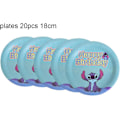Miniatyrbilde 4 av 5: Lilo og Stitch festartikler, inkludert 20 papirplater - 20 servietter - 1 duk server 20 gjester