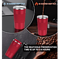 Miniatyrbild 4 av 5: Kaffe Mugg 17oz - Isolerad Kaffe Resmugg Spill Proof med Läcksäker Lock Vakuum Rostfritt Stål Termos Kaffe Tumblers