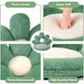 Miniatyrbillede 4 af 5: Blomsterformet sædehynde behagelig Kawaii stolpude 19 tommer (48,3 cm) Lazy Sofa kontorgulvpudestøtte sød gamerstolindretning grøn