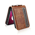 Miniatyrbillede 5 af 5: Til Motorola Razr 40 Ultra 5G Hård PC + PU Læder Cover Design i ét stykke Kortlommer Telefon Cover med Brown
