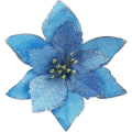 Miniatyrbild 1 av 5: Julstjärna blommor 30 st glitter julstjärna julgransprydnader konstgjorda blommor för julgran 5,12 tum-blå