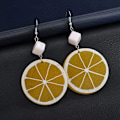 Miniatyrbillede 4 af 4: Heyone Akryl Citron Øreringe Frugt Charm Dangle Øreringe til Piger