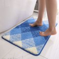 Miniatyrbillede 1 af 3: Gradient Diamant Bademåtte Mikrofiber Blød Shaggy Bademåtte Skridsikker Absorberende Plys Gulvtæppe til Badekar Bruser Badeværelse (Blå, 24\"x35\")