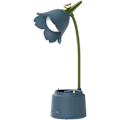Miniatyrbilde 1 av 5: Søt LED-skrivebordslampe Kawaii-skrivebordstilbehør, Blomst Fugl Bordlampe USB Oppladbar, 3 Fargemoduser, Trinnløs Dempe (Blå)