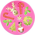 Miniatyrbild 1 av 4: Form 4 delar Jul Älg Julgran Jultomte Snögubbe Snöflinga Silikonform Flip Socker Choklad Tårta Form