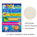 Miniatyrbillede 2 af 4: Pool Rules Skilte og Dekorationer Udendørs Have Flag Vertikal Dobbeltsidet Burlap Sommer Have Udendørs Dekoration Hjem Indretning 12x18Tommer