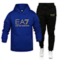 Miniatyrbild 1 av 5: Heta nya erbjudanden! Högkvalitativt Sport Hoodie Set för män, Träningsdräkt, Långärmad Hoodie, Sweatshirt Jacka + Joggingbyxor C 3XL 3XL C