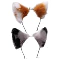 2 stk. Ulv Rev Pels Ører Hodebånd Hodeplagg Maskerade Halloween Kostyme Hodebånd, E