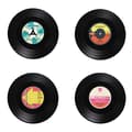 4-pack - Vinylskiveunderlägg - Glasunderlägg