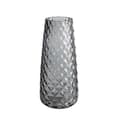 Decorative Vase Modern Semi-Transparent Grey, Vase for Office Home Shelf, Pineapple Texture