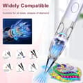 Miniatyrbild 5 av 5: Electric Diamond Painting Pen with Vacuum Suction, Cordless Rechargeable ABS Tool with 4 Replaceable Tips for DIY Crafts, White