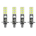 4 stk H1 6000k Superhvite 80w LED-frontlyspærer sett tåkelys