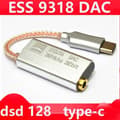 Miniatyrbild 2 av 5: DAC ES9318 USB Typ C Hörlursadapter HiFi Avkodningsförstärkare Ljudkort för Android Typ C till Silver Silver