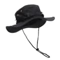 Boonie-hatt med snor, solhatt med brem, svart