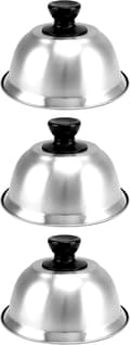 3-pack hamburgerlock, smältlock, rostfritt stål, 16 x 10 cm, för hamburgare, biff