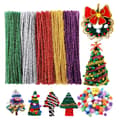 500 stk. chenille-piperensere, juleglitter chenille-piperensere, for