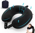 Memory Foam Travel Pillow for Head Support, Soft and Adjustable for Airplane, Car, and Home (Black)