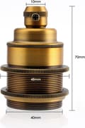 Miniatyrbilde 1 av 5: 1 stk Edison-sokkel E27 Retro Vintage Stil Antikk Kobber Kronelysadapter Trådløs, Antikk Messing