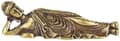 Mässing Mini Retro Liggande Buddha Dekor Staty Skulptur Figuriner Samlarföremål Liten Buddha