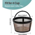 Miniatyrbilde 2 av 5: Gjenbrukbart kaffefilter, 4-kopps kurvkaffefiltererstatning, permanent kaffefilter, kaffeerstatningsfilter
