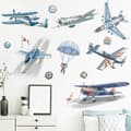 Miniatyrbild 3 av 6: Vintage Flygplan Peel and Stick Väggdekaler - Flygplan Väggdekaler