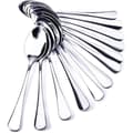 (Silver) Set med 12 små ovala teskedar i rostfritt stål 12 cm * 2,5 cm