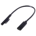 Miniatyrbilde 1 av 5: Type-C USB-C DC 15V hunn til Surface Pro3 Pro4 Pro5 Pro6 Book Pro ladekabel svart