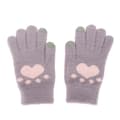 Cute Cat Paw Pattern Touch Screen Gloves Breathable Soft Imitation Mink Warm Thick Gloves Purple