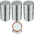 100 Pcs Canning Jar Lids - 70mm Regular Mouth, Metal with Sealing Ring, Silver Design