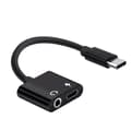 USB C-adapter för 3,5 mm hörlurar och USB C-laddningsport