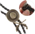 Miniatyrbillede 4 af 8: Justerbart Vintage Bolo Slips Halskæde Kæde til Mænd PU Læderreb