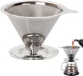 Miniatyrbillede 1 af 5: Kaffefilter i rustfrit stål, genanvendelig konisk kaffedrypper, permanent