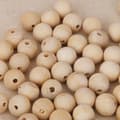 100 stk naturlige trekuler med hull til DIY-dekorasjoner - 6 mm + 10 mm