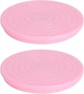 Roterende kakefat, 2 stk Mini 360-graders basestativ Display Roterbare bakeverktøy Cupcake-dekorasjonsutstyr - Rosa