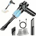 Blower and vacuum cleaner portable wireless for car with level display and 5 accessories