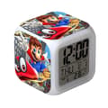 YRKJ R-timer Super Mario Bros 7-färgs digital väckarklocka med tid, temperatur, alarm och datum