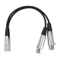 33 cm Metal XLR3M to Dual XLR3F Microphone Lighting Control Console Cable