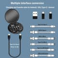 Pikkukuva 3 / 5: USB C -sovitin OTG-kaapelisarja, monilatauskaapelikotelo muuntaa USB C:n iOS-laitteeseen/Type C/Micro/USB A -sovittimeen (musta)