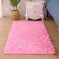 Klädd matta tjock lugg fluffig rosa matta halkfri plysch