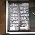 Miniatyrbild 4 av 4: Cable Storage Box Transparent Plastic Data Line Storage Container For Desk Stationery Multifunctional Headset Data Charging Line C