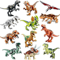 Miniatyrbild 1 av 4: Dinosaur Building Blocks Tyrannosaurus Rex Triceratops Carnivorous Bullosaurus Double Crown Dragon Children's Building Blocks Plug-in Toy 12pcs
