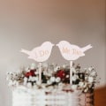Miniatyrbild 4 av 4: 1pc Hollow Wooden Letter Love Just Married Mr&amp;mrs Cake Topper Bride And Groom Wedding Cake Topper Engagement Gifts Cake Decor 11